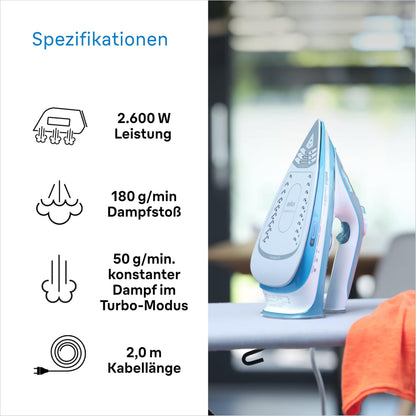 Braun TexStyle 5 SI 5006 BL Dampfbügeleisen, 2600 W, blau
