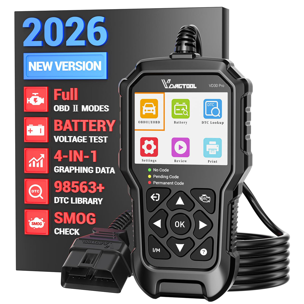VDIAGTOOL VD30 Pro OBD2 Diagnosegerät Auto Fehlerauslesegerät
