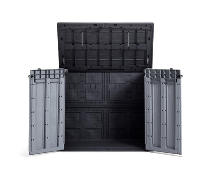 Keter Store-it-out Pro Mülltonnenbox 1200 L, Grau/Schwarz