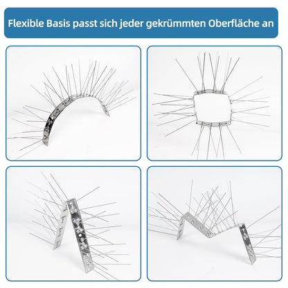Moyofree Vogelabwehr Spikes Edelstahl vormontiert, 7,26 m Set