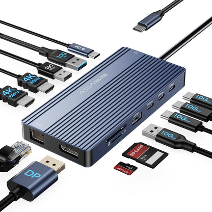 ACASIS DS0202 USB-C Docking Station 14-in-1 Dual Monitor 4K zur Anzeige auf bis zu drei Bildschirmen
