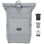LARKSON No 4 Rolltop Rucksack Grau mit Laptopfach, wasserabweisend