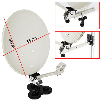 PremiumX Camping SAT-Anlage mobil im Koffer Single LNB