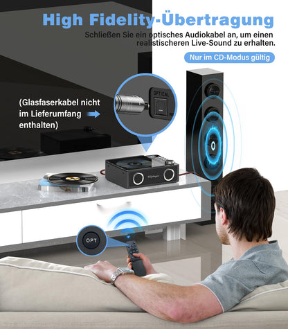 Greadio CD19 Tragbarer CD-Player mit Bluetooth 5.3 und 4000-mAh-Akku