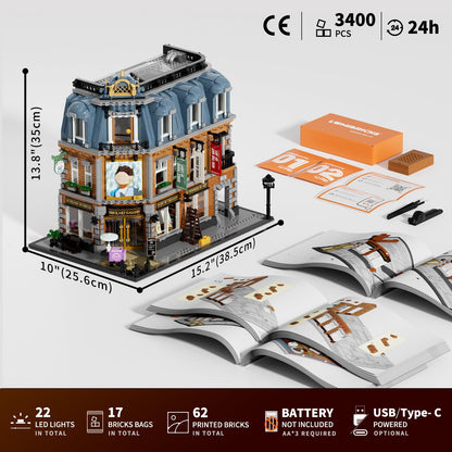 Lumibricks Klemmbausteine Kunstgalerie Eckhaus 3400 Teile L9085