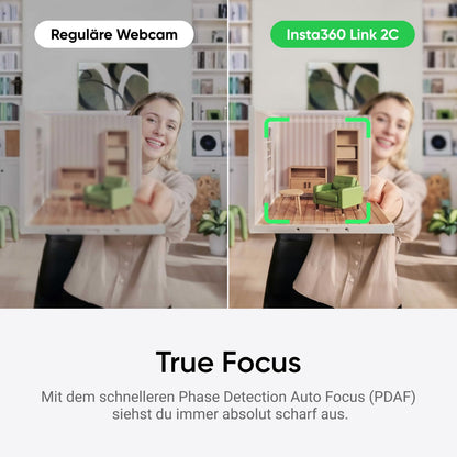 Insta360 Link 2C Standard Bundle Intelligente 4K Webcam Polarweiss