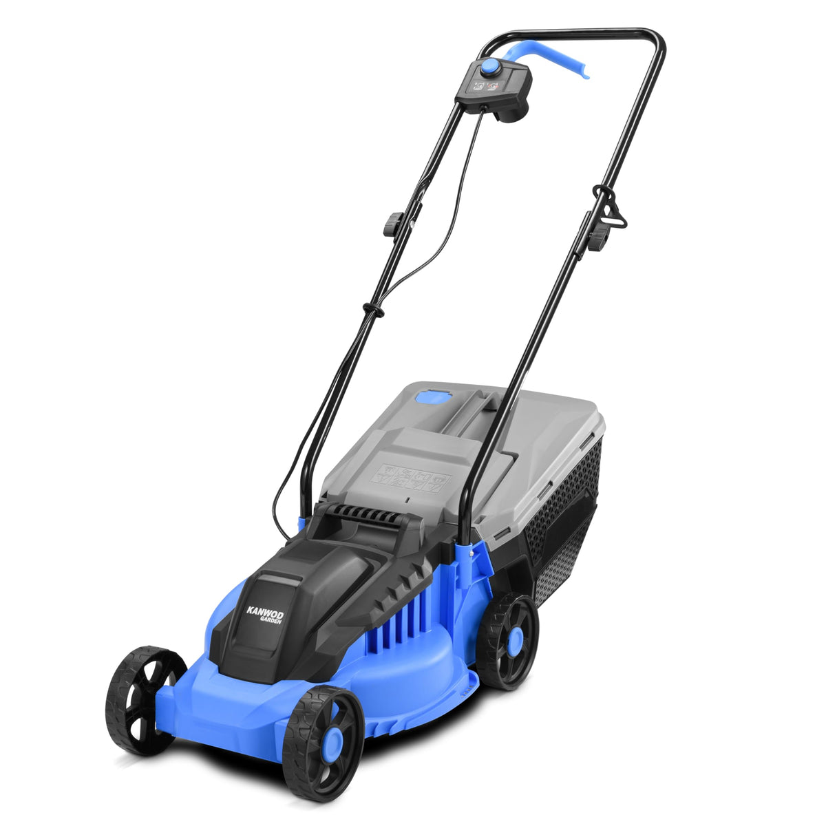 KANWOD KGALM-1232 Elektro Rasenmäher - 1200W, 32 cm Schnittbreite. Kompakter Mäher für präzises Rasenmähen.