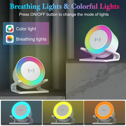 JAHAO M6064 Bluetooth Lautsprecher mit Nachtlicht & Wireless Charger