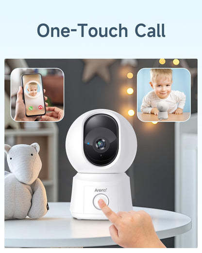 ARENTI Video-Babyphone mit 2 Kameras, 5" Display und App