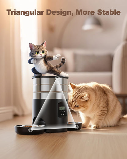 Futterautomat Katze 5L – Edelstahl, Timer & 2 Näpfe