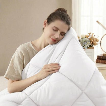 WAVVE Bettdecke 135x200 cm 4 Jahreszeiten, Mikrofaser Steppdecke weiss