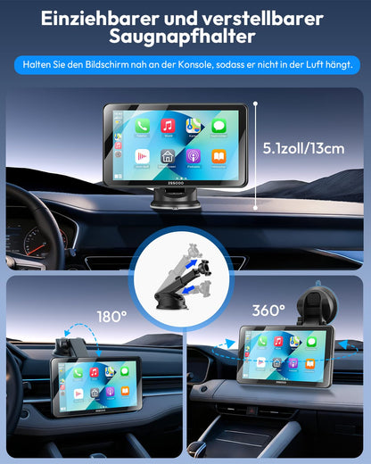 ESSGOO CarPlay Display 7 Zoll, Android Auto, Bluetooth, Rückfahrkamera