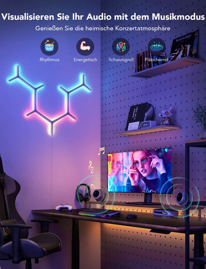 Govee Glide Y RGBIC LED Gaming Wandleuchten - 7er Pack