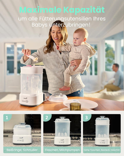 Grownsy Dampfsterilisator mit Trockner für Babyflaschen, 5-in-1