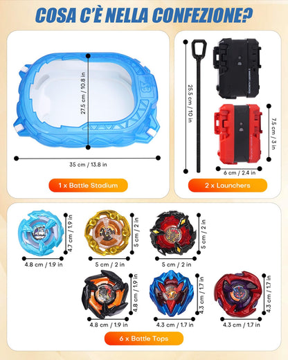BGOVTAPO X-Arena Starter-Set – Battle-Tops Arena mit 2 Startern