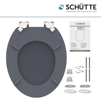 Schütte WC-Sitz Spirit mit Absenkautomatik, MDF Holzkern, Anthrazit