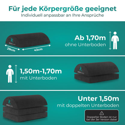ERGOSUND Fussstütze höhenverstellbar, ergonomisch, mit Fusstasche