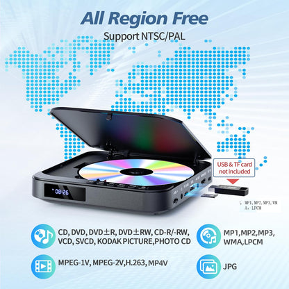 DESOBRY Mini DVD Player MD115B mit HDMI 1080P, regionenfrei