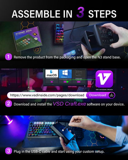 Basicolor N3 Stream Controller Deck mit 6 LCD-Makrotasten