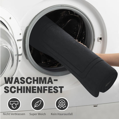 chakme Badezimmerteppich Set 3-teilig, Memory-Schaum, schwarz