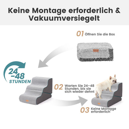Gardner Pet Hundetreppe 3 Stufen, Schaumstoff mit wasserdichtem Bezug