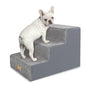 Nepfaivy Hundetreppe 3-stufig für kleine Hunde, 45 x 40 x 34 cm, aus Schaumstoff mit geriffeltem Kordbezug