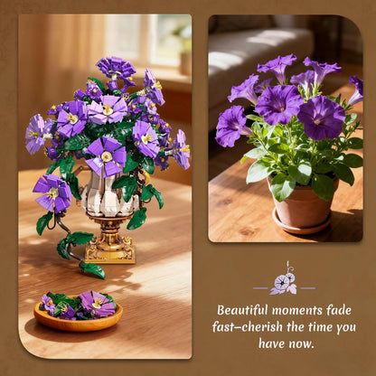 CUBIMANA Prunkwinden-Bauset 2-in-1, Blumenbauset mit Vase, 1136 Teile