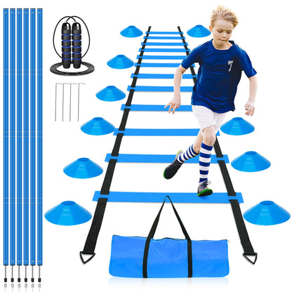 ZPONEED Fussball Trainingsset mit Slalomstangen und Hütchen