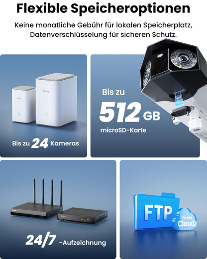 Reolink Duo 3 WiFi 16MP Überwachungskamera Aussen, 180° Panorama