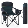 HIGH POINT SPORTS Campingstuhl XL faltbar, gepolstert bis 200 kg, Grün, Klappstuhl mit Armlehnen und Getränkehalter
