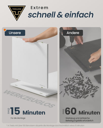 SONGMICS HOME Sideboard BBK372W01 – Schneeweiss mit Licht, werkzeuglos