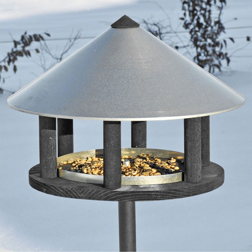 VOSS.garden Odensee Vogelhaus – Skandinavisches Design Wildvögel, naturholzfarben, dient als Futterstelle für Wildvögel.