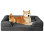 EHEYCIGA Orthopädisches Hundebett Memory Foam – Gross, 91x68cm Dunkelgrau. Rechteckiges, dunkelgraues Bett. Bietet Gelenkstütze und Komfort für grosse Hunde.