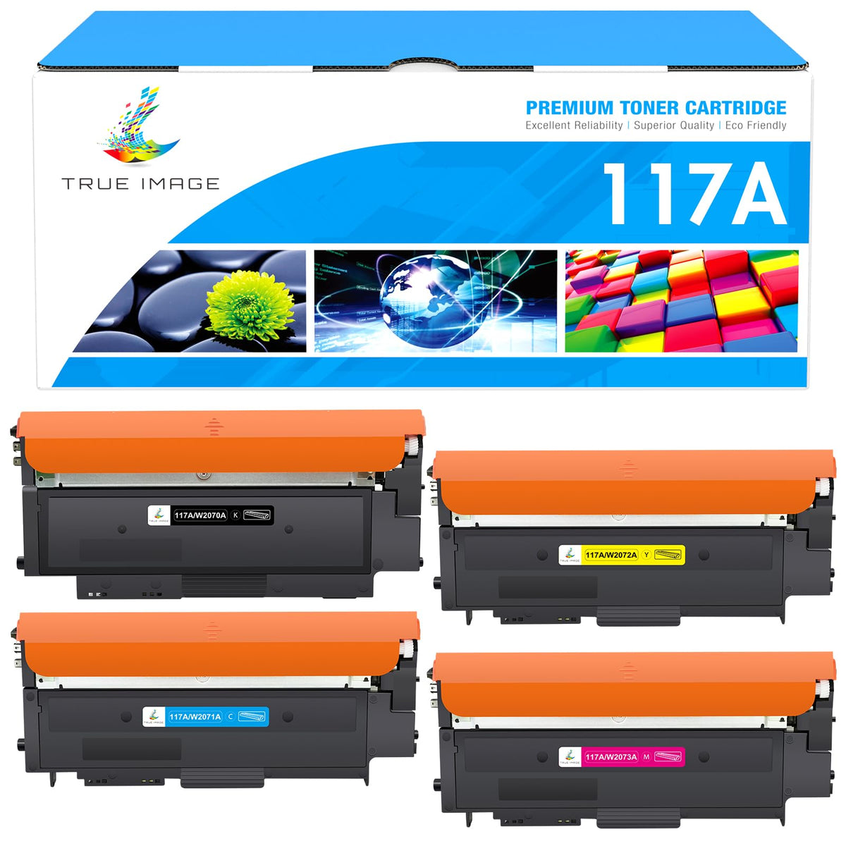 TRUE IMAGE Toner Set 4er-Pack kompatibel für HP 117A Color Laser MFP, vier Kartuschen in Schwarz, Cyan, Gelb, Magenta