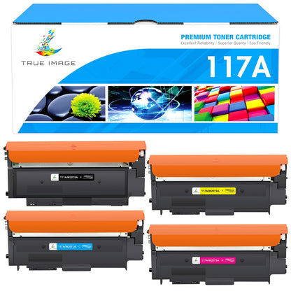 TRUE IMAGE Toner Set 4er-Pack kompatibel für HP 117A Color Laser MFP, vier Kartuschen in Schwarz, Cyan, Gelb, Magenta