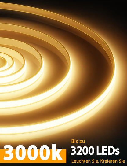 Lamomo COB LED Streifen 10m warmweiss 3000K dimmbar mit Fernbedienung