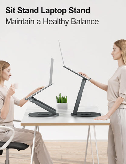 Laptop Ständer Höhenverstellbar 360° Drehbar Ergonomisch – Grau