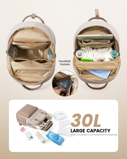 LOVEVOOK Wickelrucksack mit Wickelauflage, Beige-Khaki