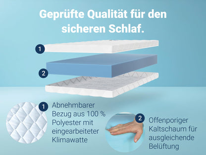 Betten-ABC Matratze Kinder & Jugendliche 90x190 cm - Oeko-TEX waschbar