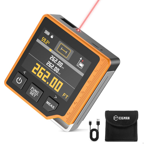 CIGMAN CD80 3-in-1 Laser-Entfernungsmesser 80 m mit Winkelmesser, handliches Messgerät mit Farbdisplay