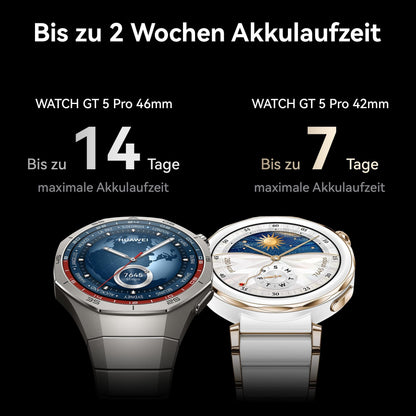 HUAWEI Watch GT 5 Pro Smartwatch 46 mm Schwarz mit EKG und GPS