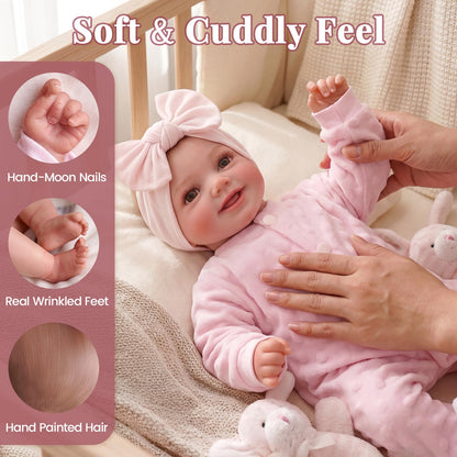 BABESIDE Reborn Puppe Sunny, realistische Babypuppe, 17 Zoll