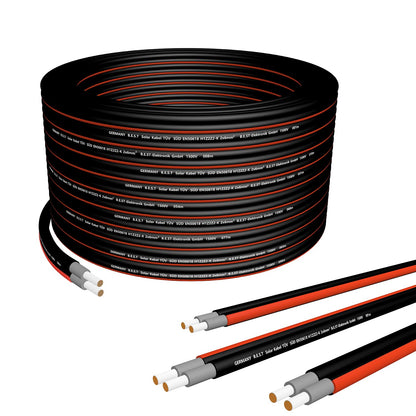 Germany B.E.S.T Solarkabel Duplex PV Kabel 6mm2 50m Schwarz-Rot. Schwarz-rotes Duplex-Kabel für DC-Verdrahtung in PV-Anlagen.