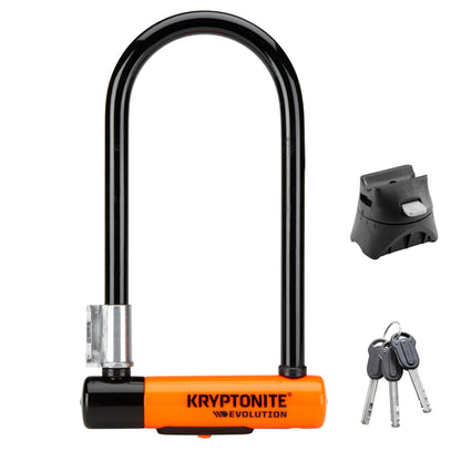 Kryptonite 2130 Bügelschloss – Schwarz/Orange 10x22.9 cm. U-förmiges Schloss in Schwarz/Orange zur Fahrradsicherung.