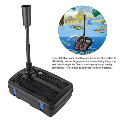 Forever Speed 4-in-1 Teichpumpe mit Filter und 11W UV-Klärer, 2500 l/h