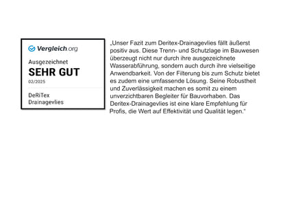 DeRiTex Drainagevlies Filtervlies GRK2 200 g/m², 1 m x 50 m = 50 m²