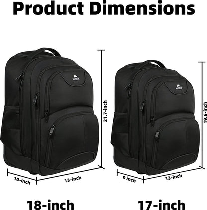 MATEIN Rollen-Rucksack 18 Zoll Laptopfach – Schwarz