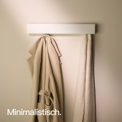 Designfabrik Hamburg Wandgarderobe mit versteckten Haken, Weiss, 57 cm