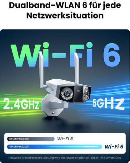 Reolink Duo 3 WiFi 16MP Überwachungskamera Aussen, 180° Panorama