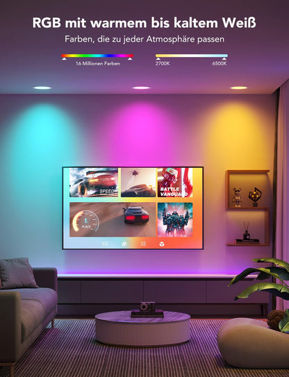 Govee Smart LED Einbaustrahler RGBWW 120mm - 4er Set